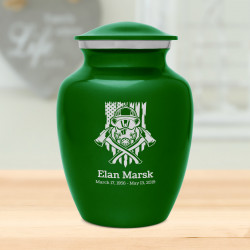 Patriotic Firefighter Sharing Urn - Shamrock Green