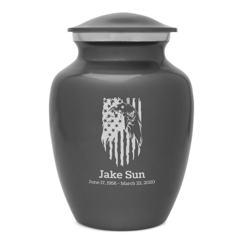 Patriotic Eagle Sharing Urn - Gunmetal Gray