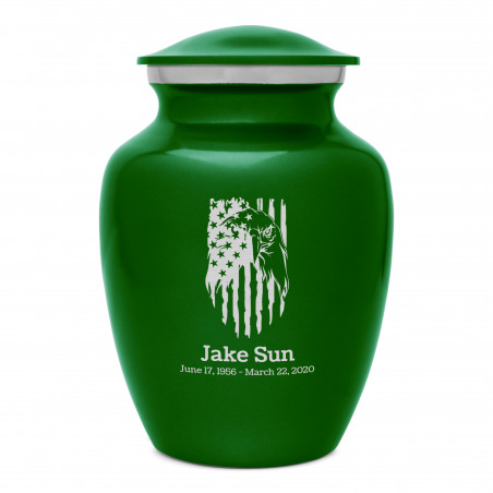 Patriotic Eagle Sharing Urn - Shamrock Green