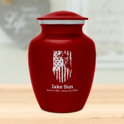Patriotic Eagle Sharing Urn - Ruby Red