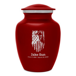Patriotic Eagle Sharing Urn - Ruby Red