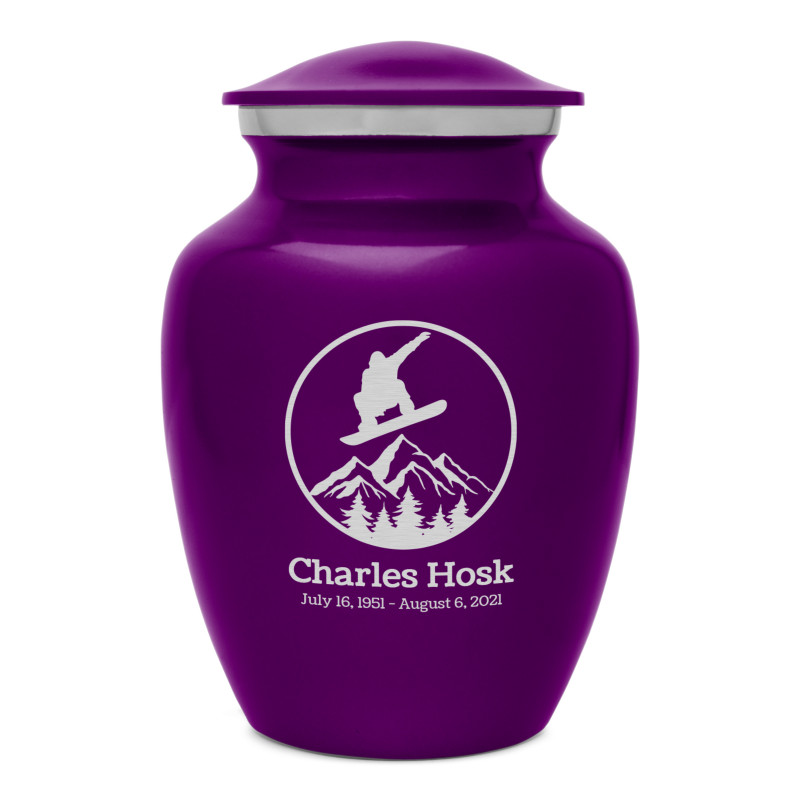 Snowboard Sharing Urn - Purple Luster