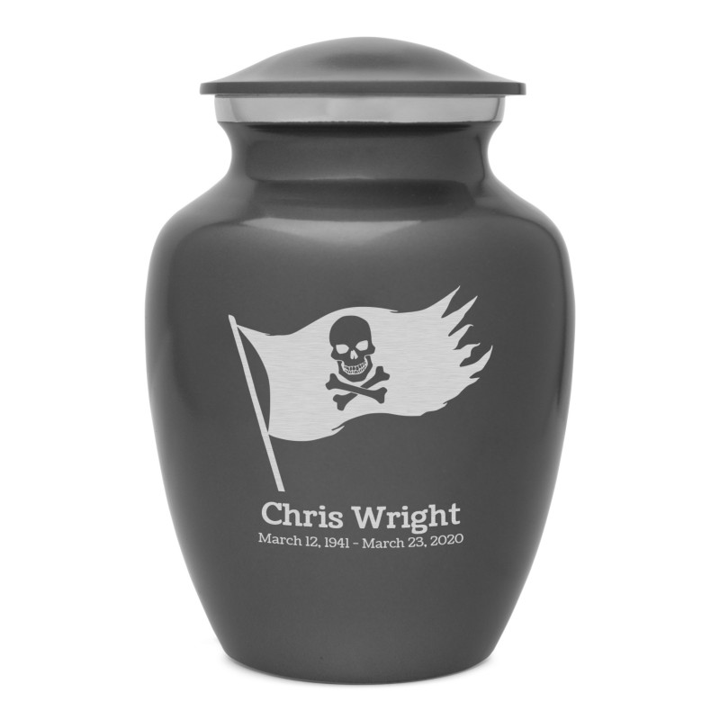 Pirate Flag Sharing Urn - Gunmetal Gray