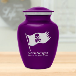 Pirate Flag Sharing Urn - Purple Luster