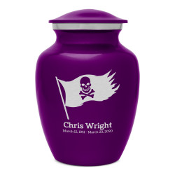 Pirate Flag Sharing Urn - Purple Luster