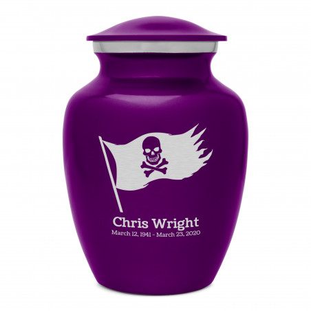 Pirate Flag Sharing Urn - Purple Luster