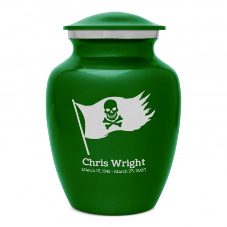 Pirate Flag Sharing Urn - Shamrock Green