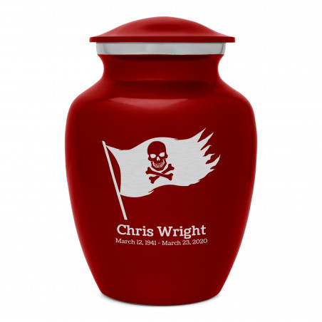 Pirate Flag Sharing Urn - Ruby Red