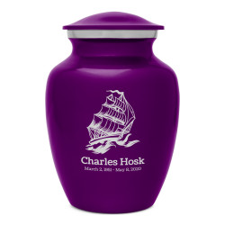 Sailing Ship Sharing Urn - Purple Luster