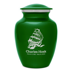 Sailing Ship Sharing Urn - Shamrock Green