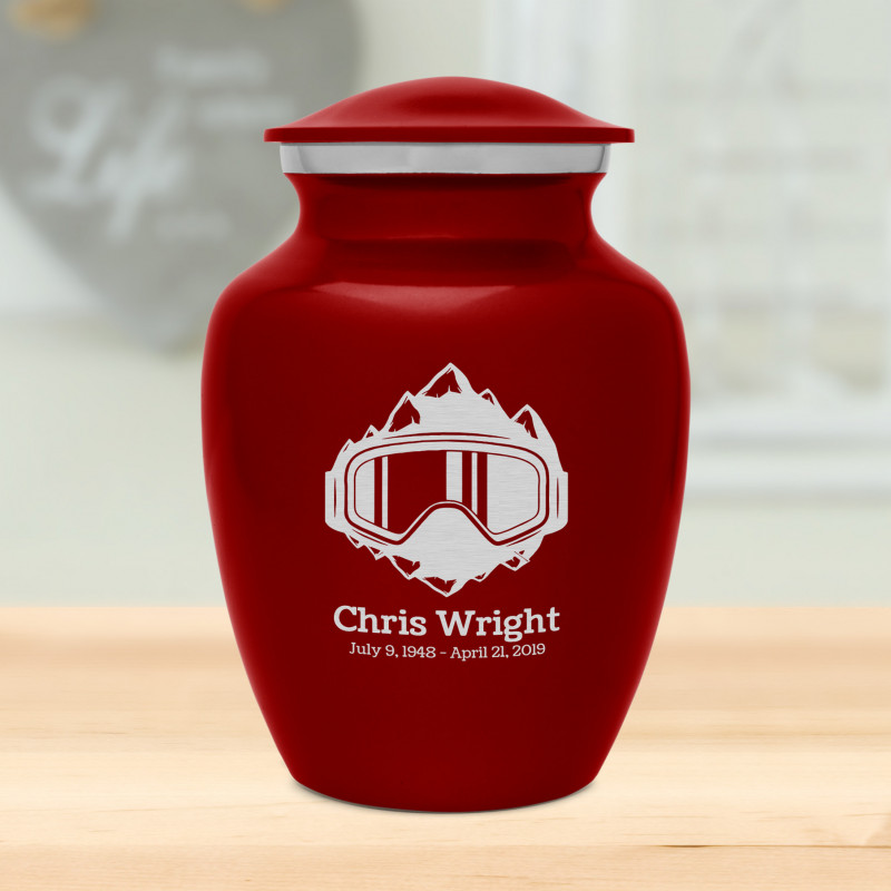 Snow Goggles Sharing Urn - Ruby Red