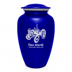 Classic Tractor Cremation Urn - Midnight Blue