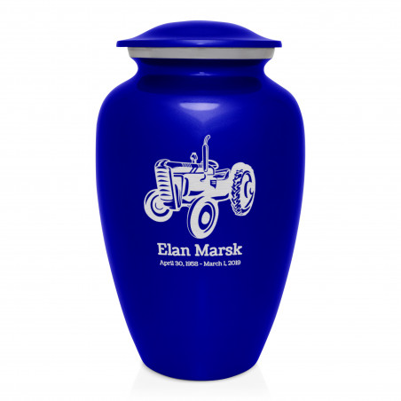 Classic Tractor Cremation Urn - Midnight Blue