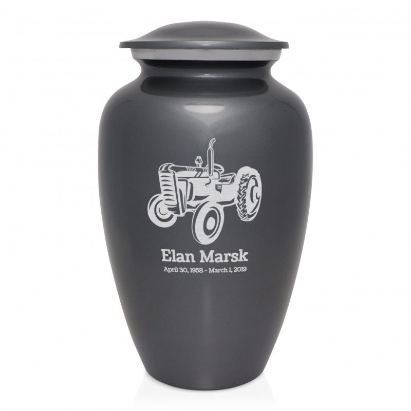 Classic Tractor Cremation Urn - Gunmetal Gray