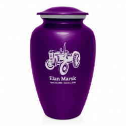 Classic Tractor Cremation Urn - Purple Luster