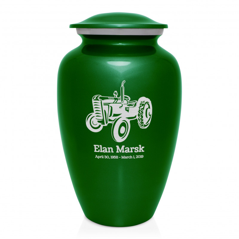 Classic Tractor Cremation Urn - Shamrock Green