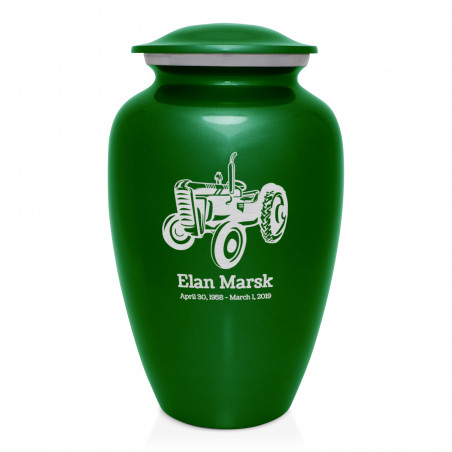 Classic Tractor Cremation Urn - Shamrock Green