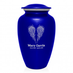Angel Wings Cremation Urn - Midnight Blue