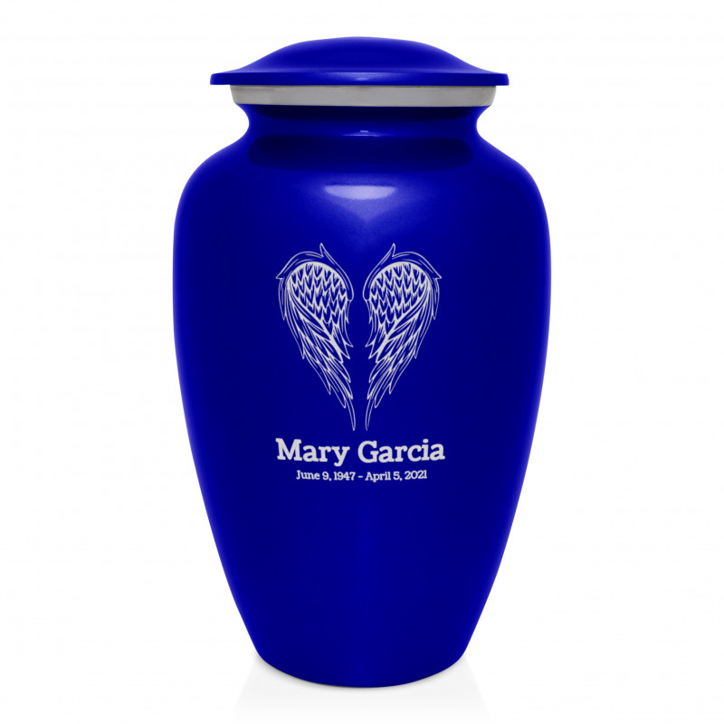 Angel Wings Cremation Urn - Midnight Blue