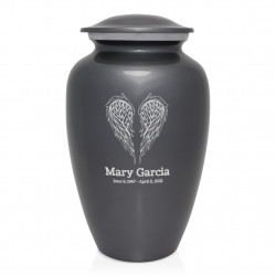 Angel Wings Cremation Urn - Gunmetal Gray
