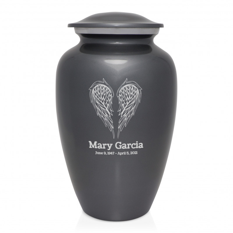 Angel Wings Cremation Urn - Gunmetal Gray