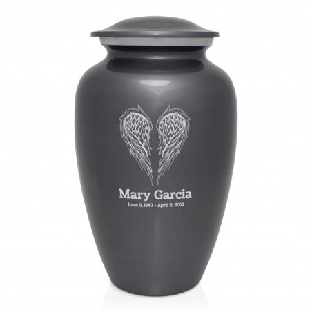 Angel Wings Cremation Urn - Gunmetal Gray