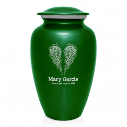 Angel Wings Cremation Urn - Shamrock Green