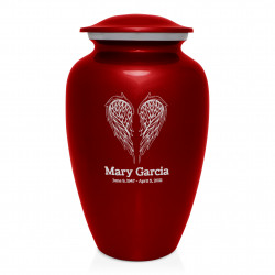 Angel Wings Cremation Urn - Ruby Red