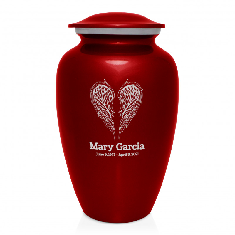 Angel Wings Cremation Urn - Ruby Red