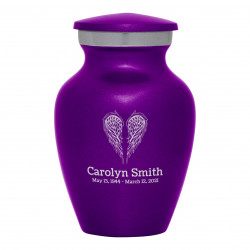 Angel Wings Keepsake Urn - Purple Luster