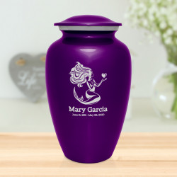 Mermaid Cremation Urn - Purple Luster