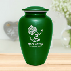 Mermaid Cremation Urn - Shamrock Green
