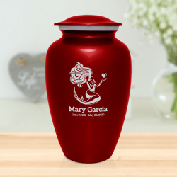 Mermaid Cremation Urn - Ruby Red