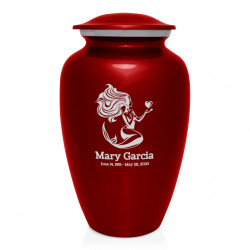 Mermaid Cremation Urn - Ruby Red