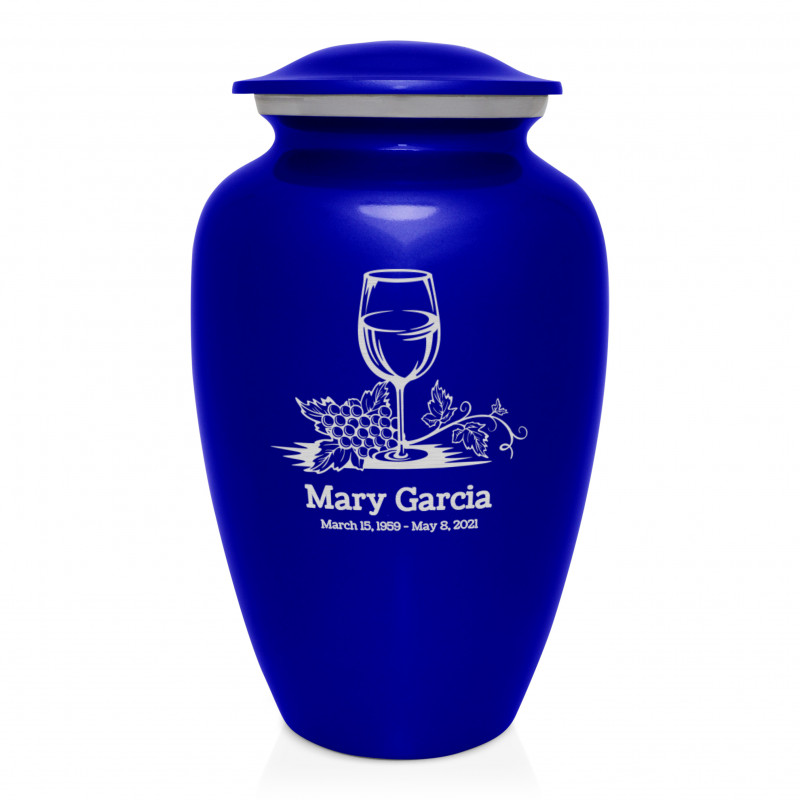 Wine Cremation Urn - Midnight Blue