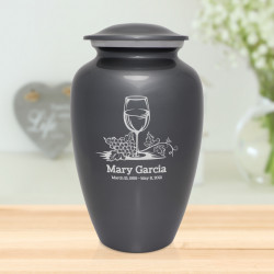 Wine Cremation Urn - Gunmetal Gray