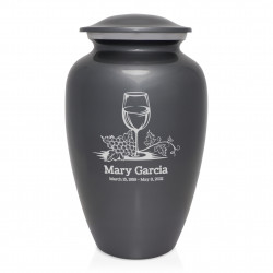 Wine Cremation Urn - Gunmetal Gray