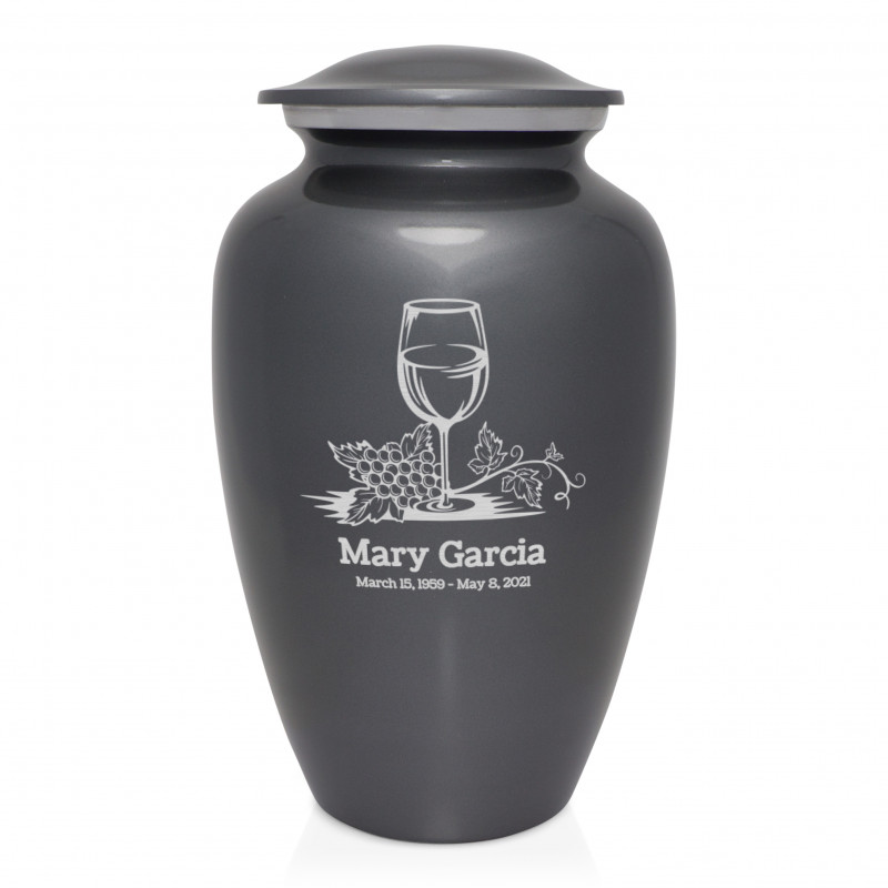 Wine Cremation Urn - Gunmetal Gray