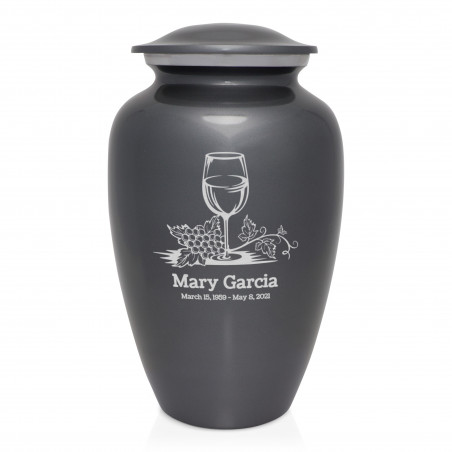 Wine Cremation Urn - Gunmetal Gray