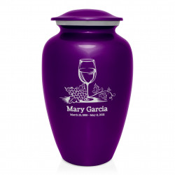 Wine Cremation Urn - Purple Luster