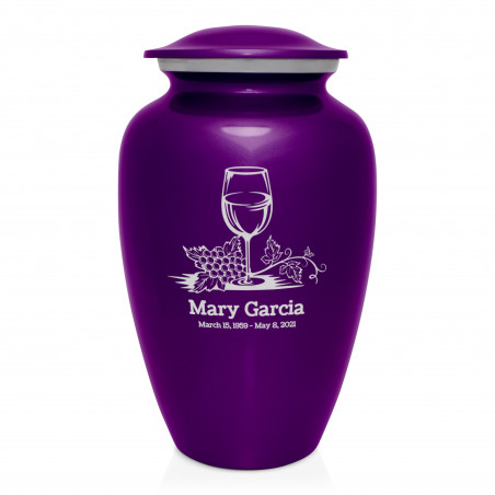 Wine Cremation Urn - Purple Luster