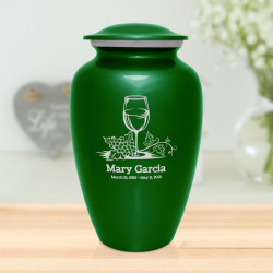 Wine Cremation Urn - Shamrock Green