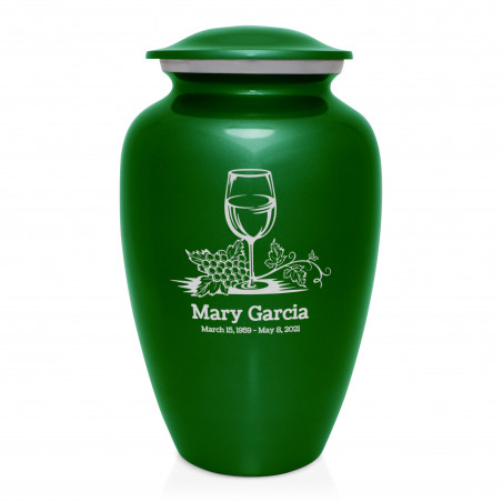 Wine Cremation Urn - Shamrock Green