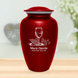 Wine Cremation Urn - Ruby Red