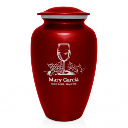 Wine Cremation Urn - Ruby Red