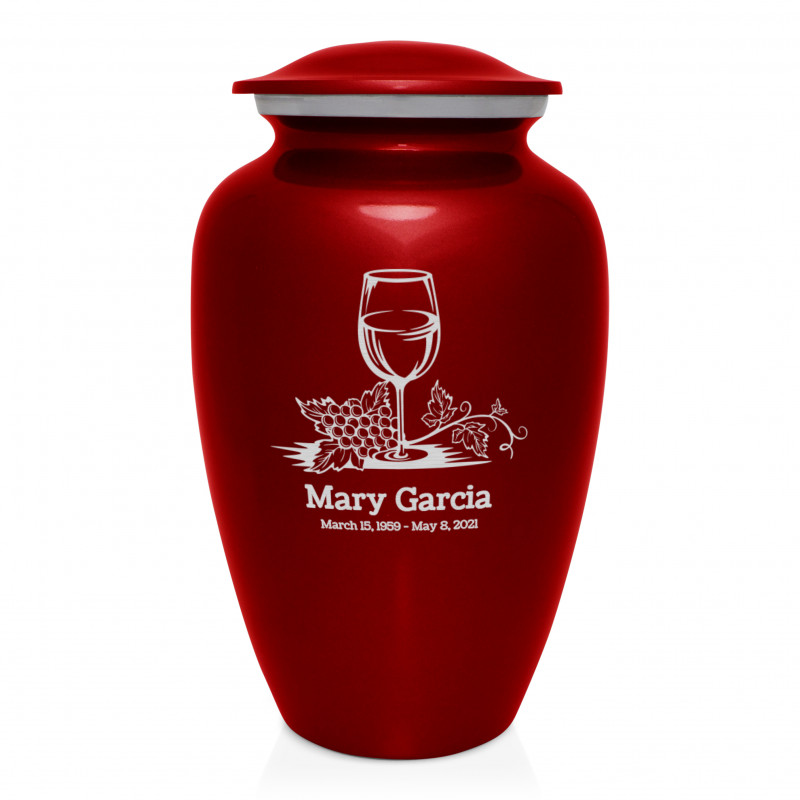 Wine Cremation Urn - Ruby Red
