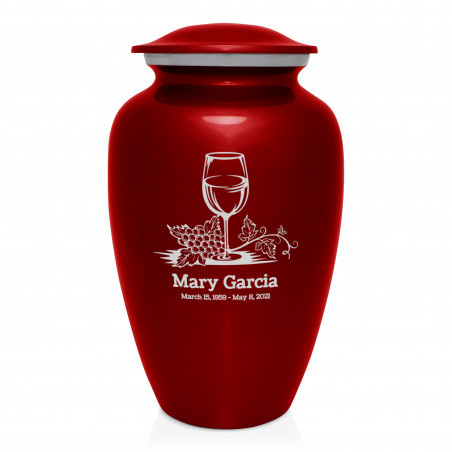 Wine Cremation Urn - Ruby Red