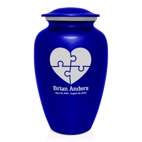 Autism Puzzle Cremation Urn - Midnight Blue