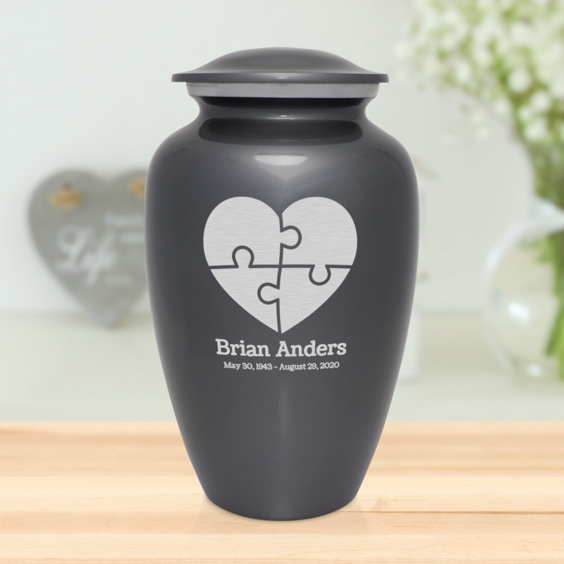 Autism Puzzle Cremation Urn - Gunmetal Gray