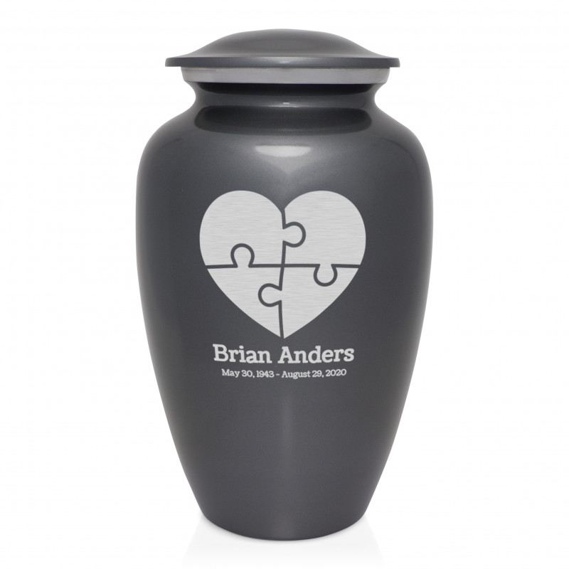 Autism Puzzle Cremation Urn - Gunmetal Gray